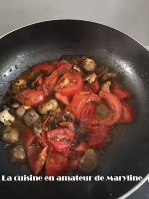 Tomates et champignons persillés