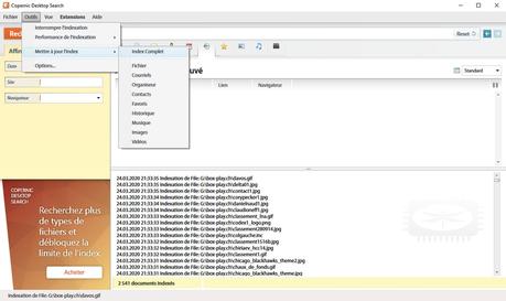 Copernic Desktop Search permet de trouver instantanément des fichiers, des e-mails, des images, des fichiers multimédias, stockés sur votre PC.
