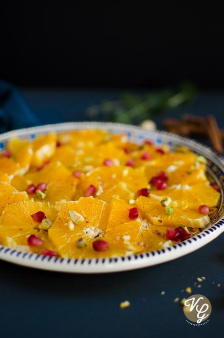 Salade d’oranges à la marocaine,  fleur d’oranger-miel-cannelle