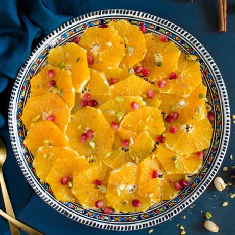 Salade d’oranges à la marocaine,  fleur d’oranger-miel-cannelle