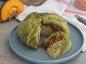 Chou farci potimarron, lentilles corail fumé