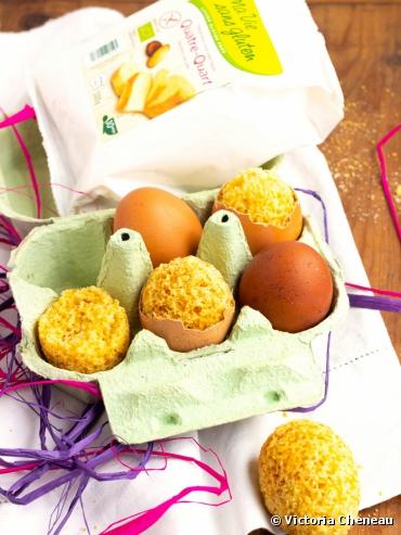 Quatre-quarts bio sans gluten façon oeufs de Pâques Quatre-quarts bio sans gluten façon oeufs de Pâques