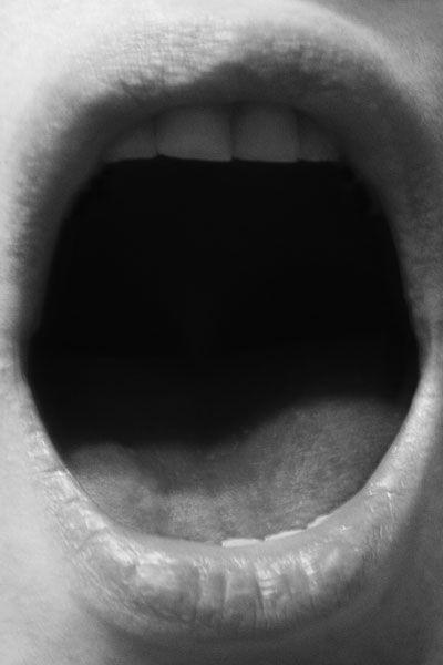 Untitled (Open Mouth), B&W print, 64 x 46 cm (framed), 2011 Marzena Nowak