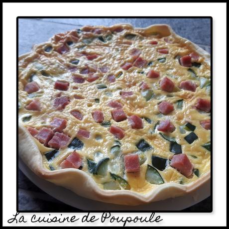 Quiche courgette, jambon, olive, sans fromage Quiche courgette, jambon, olive, sans fromage