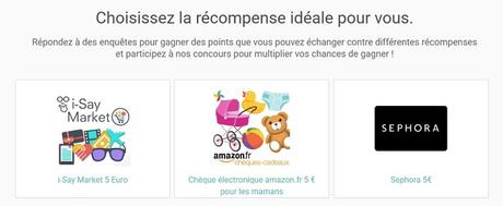 Ipsos i-Say: Répondez à des enquêtes pour des bons cadeaux recompenses_i_say