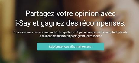 Ipsos i-Say: Répondez à des enquêtes pour des bons cadeaux accueil_i_say