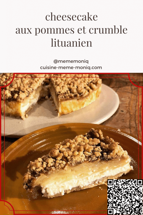 cheesecake aux pommes et crumble lituanien