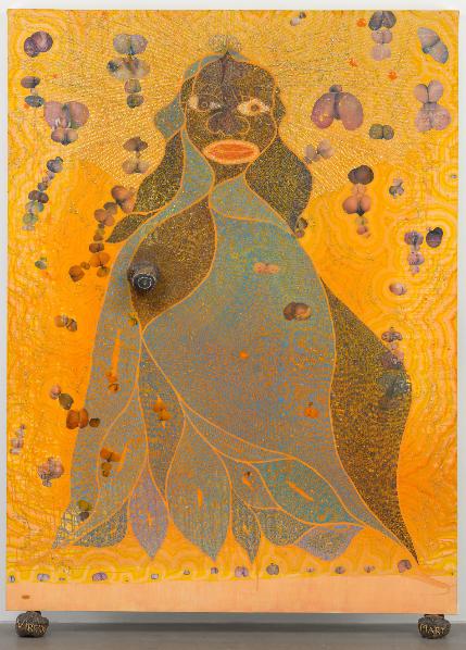 Chris Ofili The holy Virgin mary 1996 (253.4 × 182.2 cm). Gift of Steven and Alexandra Cohen. MoMA