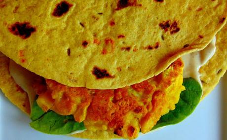 Wrap ou hamburger bhaji Wrap ou hamburger bhaji