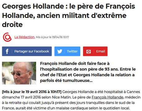 le père de Hollande était d’extrême-droite