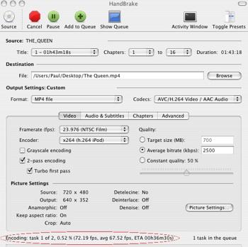 handbrake Transférez vos DVD sur votre iPod gratuitement 