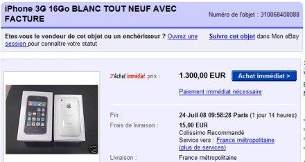 iphone3g-ebay iPhone 3G sur eBay : la folie ?