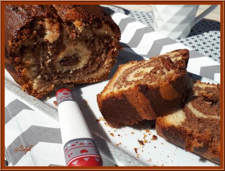 Cake au yaourt marbré à la pâte à tartiner au chocolat