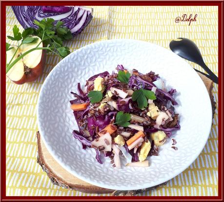 Salade riz Camarguais au chou rouge