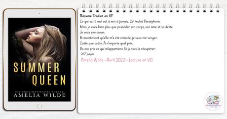 King of Shadows #2 – Summer Queen – Amelia Wilde (Lecture en VO)