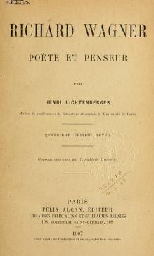 Richard Wagner, poète et penseur par Henri Lichtenberger
