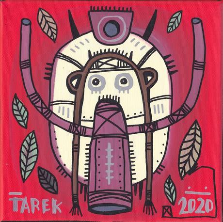 Masque sur fond rouge Masque sur fond rouge