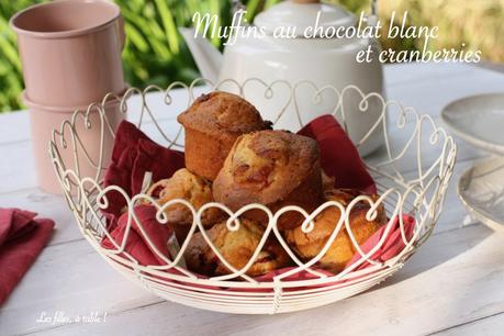 Muffins cranberries et chocolat blanc