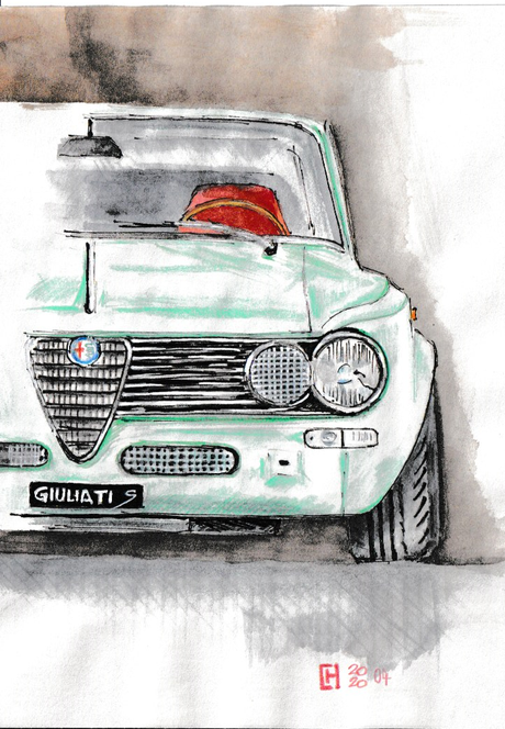 Dessin du jour : ALFA ROMEO  Giulia T.I. Super  (1962-1977