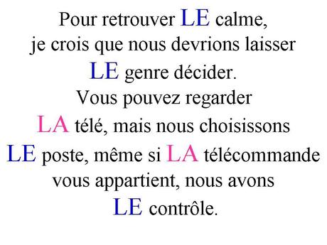 Divers - Le Genre grammatical .....