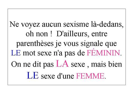 Divers - Le Genre grammatical .....