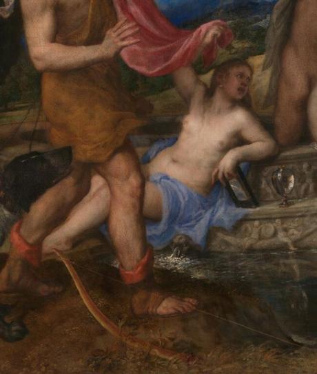 Titien 1556-1559 Diane et Acteon, Londres, National Gallery et Edimbourg, National Gallery of Scotland bras droit