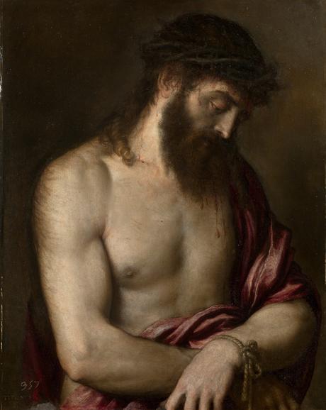 Titien 1547 Ecce homo sur ardoise Prado 69x56 cm