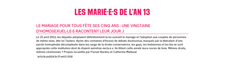 Mariage pour tou.te.s : joyeux anniversaire ! Mariage pour tou.te.s : joyeux anniversaire !