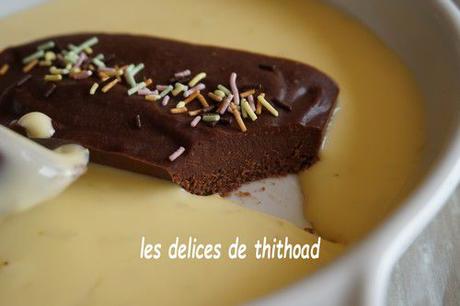 Fondant au chocolat et crème Anglaise au citron vert