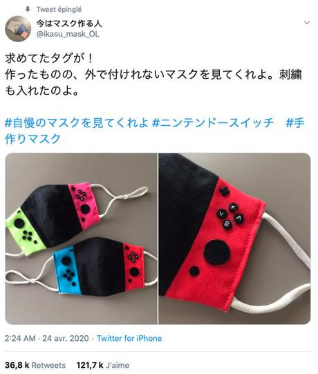 Coudre un masque en tissu Nintendo Switch