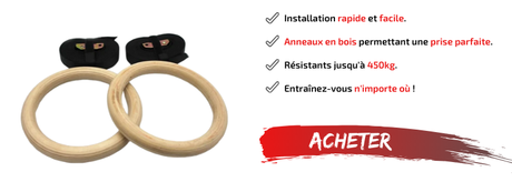 anneaux de gymnastique en bois