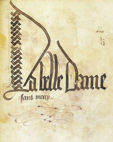 '' La Belle dame sans merci '', œuvre d'Alain Chartier (1424)
