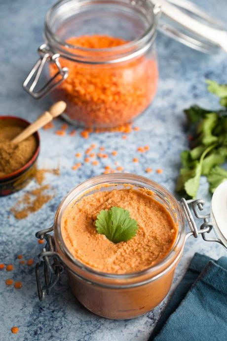 Tartinade de lentilles corail, façon houmous