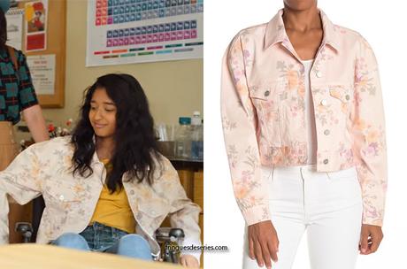 Never Have I Ever :  Devi’s Pink floral jacket in S1E01
