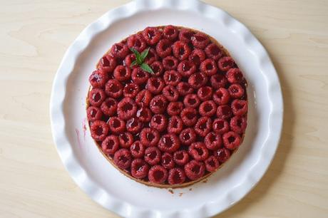 Tarte aux framboises sans gluten