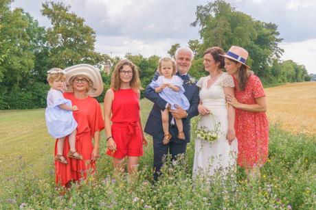 portrait de groupe de famille de la mariée