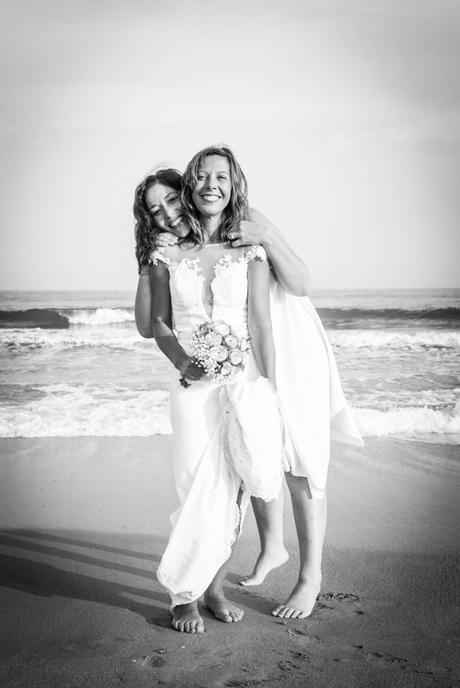 Hélène et Didier sur la plage de Sète