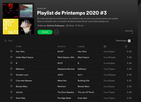 Playlist de Printemps #3 Playlist de Printemps #3