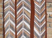 Focus peinture aborigène écorce l'ancêtre &quot;Serpent arc-en-ciel&amp;quot; célébré Paul Nabulumo NAMARINJMAK