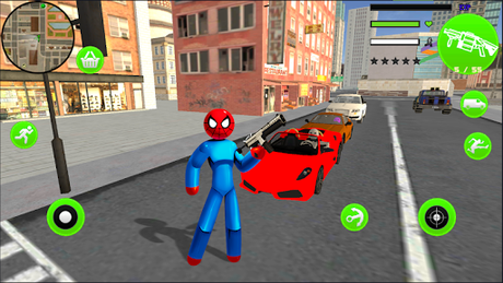 Télécharger Spider StickMan Rope Hero Mafia Gangster Vegas APK MOD (Astuce) screenshots 1