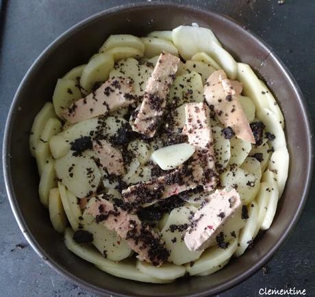 Gâteau de pommes de terre au foie gras