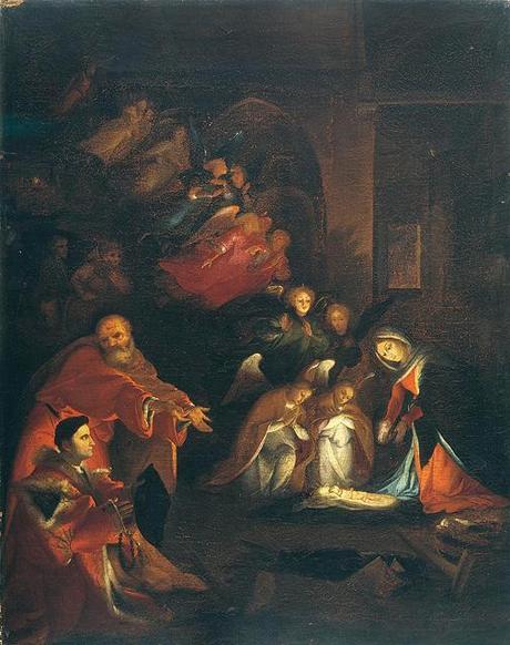 Lotto 1525-29, Nativite avec Domenico Tassi, (copie), Galerie de l'Academie, Venise (132 x 104)