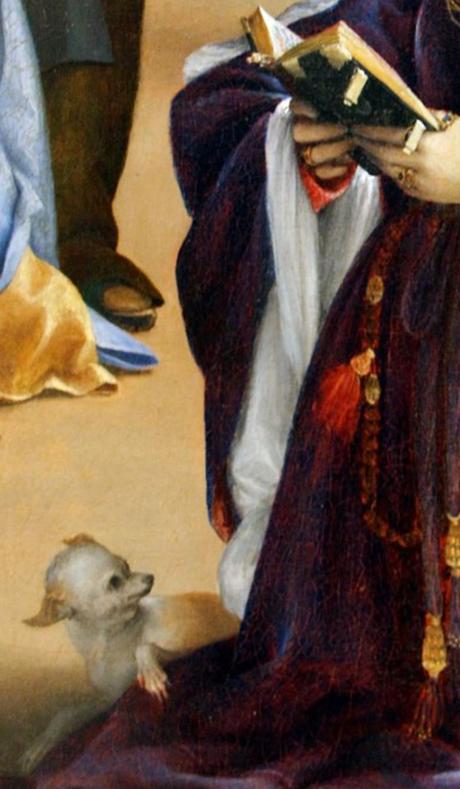 Lotto 1521 Christ taking leave o fhis mother avec Elisabetta Rota Gemaldegalerie, Berlin detail chien