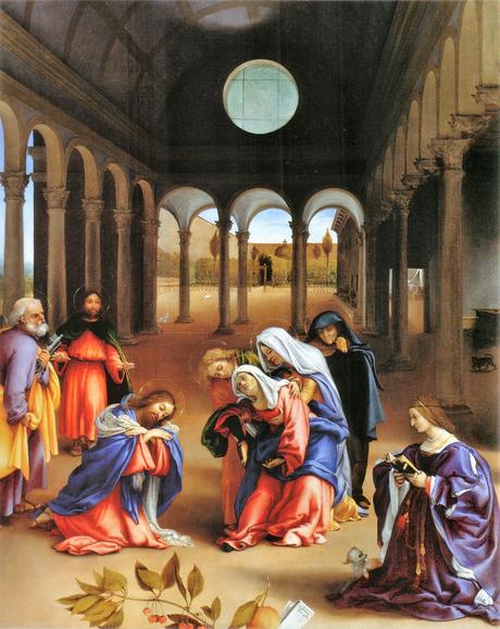 Lotto 1521 Christ taking leave o fhis mother avec Elisabetta Rota Gemaldegalerie, Berlin