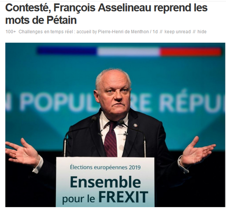 #UPR : Asselineau reprend les mots de Pétain