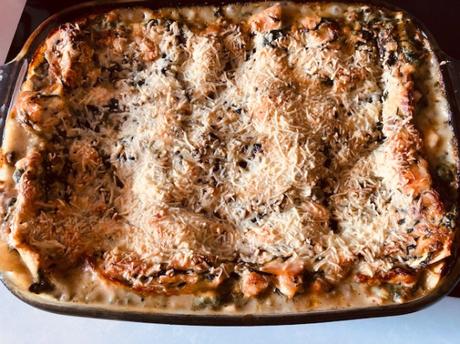 Journal de bord du confinement #49 Coronavirus – Lasagnes saumon, épinards, champignons