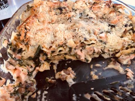 Journal de bord du confinement #49 Coronavirus – Lasagnes saumon, épinards, champignons