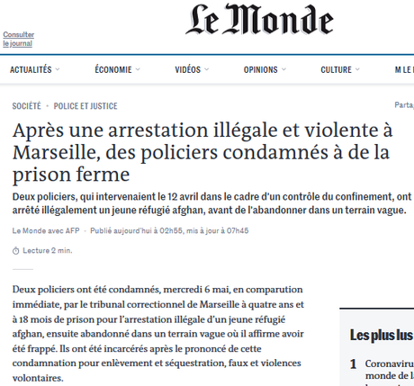 ces #violencespolicieres qui n’existent pas… (mais sanctionnées de prison ferme) #Marseille #acab encore