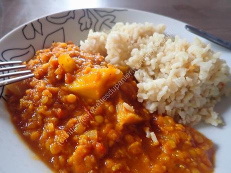 Curry aux courges et lentilles Corail / Squash and Red Lentils Curry