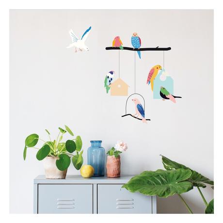 stickers oiseaux décoration original mur chambre enfant - blog déco - clem around the corner